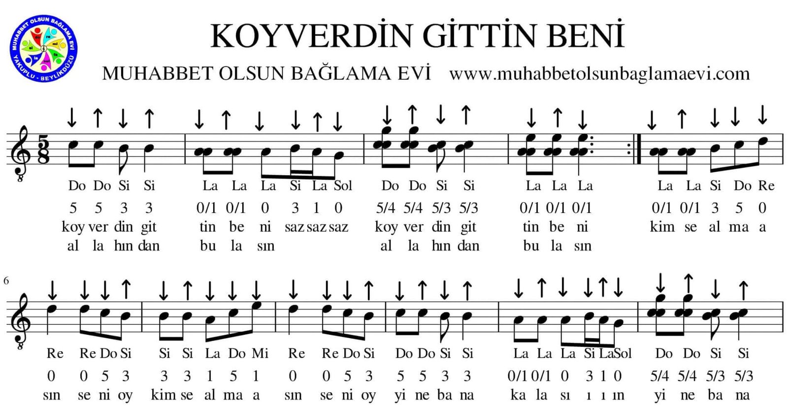 Notalar NOTALAR - MUHABBET OLSUN MÜZİK MERKEZİ